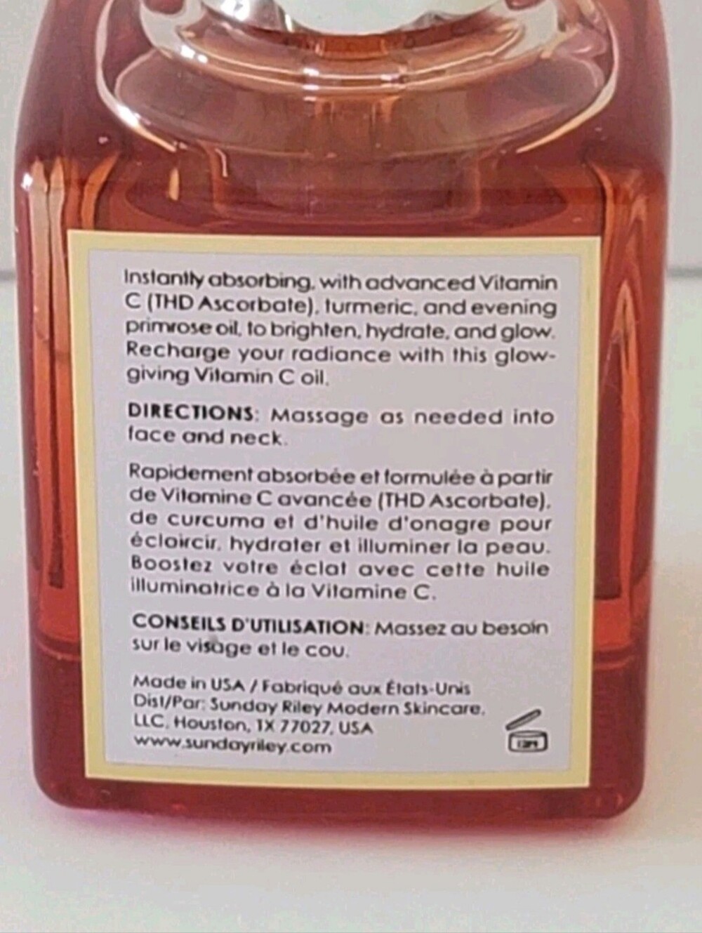 Sunday Riley CEO Glow Oil 0.3 Oz Facial Oil - Turmeric Evening Primrose - Picture 3 of 3